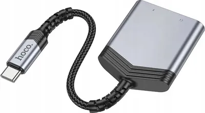 Adapter audio Hoco LS39, USB C në USB C dhe 3.5 mm, 27W, gri - 4