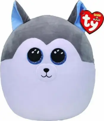 Lodër pelushi Ty Squish-A-Boos Slush the Husky, poliester, shumë e butë, shumëngjyrëshe