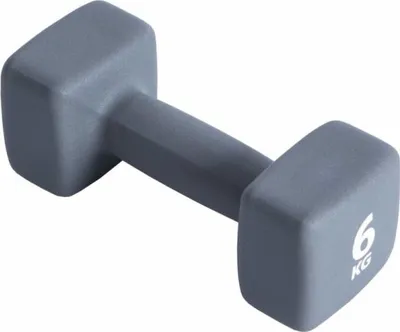 Hantelë Pure2Improve Neoprene, 6 kg, gri - 1
