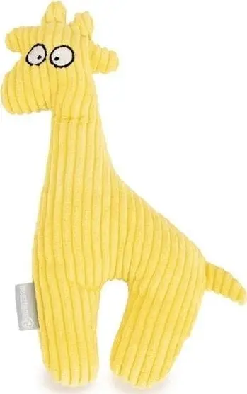 Lodër për qen Beeztees Rib Giraffe Raffo, 27cm, me fishkëllimë, e verdhë