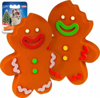 Lodër për qen Nobby Omino Gingerbread Man, latex, 20 cm, set 6 copë, shumengjyrëshe