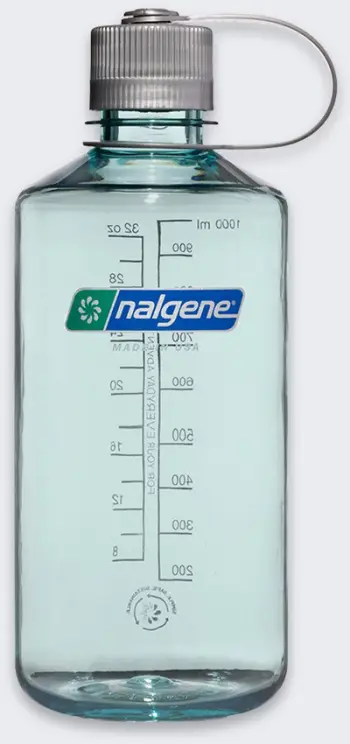 Shishe uji Nalgene Sustain 342692 Narrow Mouth, 1L, plastik e ricikluar, jeshile seafoam