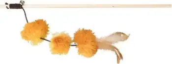 Lodër peshkimi për mace Trixie TX-45698, 40cm, me pompon dhe fjongo, shumëngjyrëshe