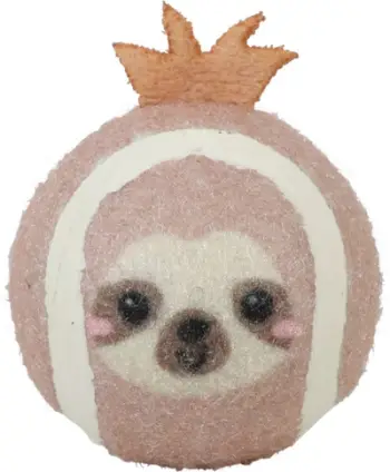 Lodër për qen Zolux Sloth Tennis Ball, poliester i ricikluar, me tingull, shumëngjyrëshe