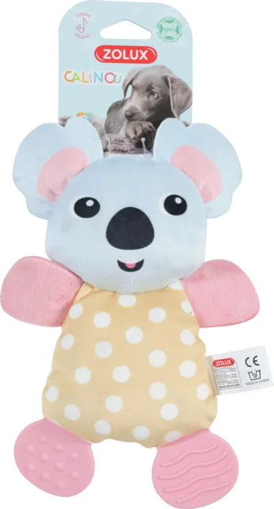 Lodër qenësh Zolux Calinou Koala, pelush dental, me tingull, gri - 1