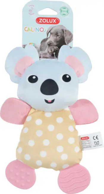 Lodër qenësh Zolux Calinou Koala, pelush dental, me tingull, gri