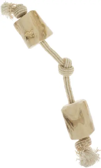 Lodër për qen Trixie Rope with Knots and Coffee Wood, Large, 400g