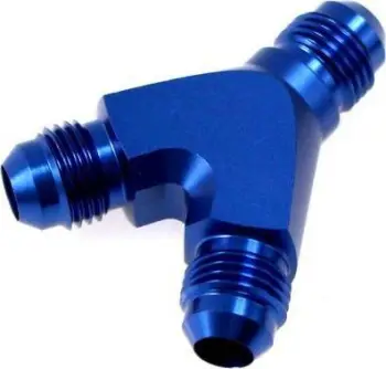 Adapter Y për vaj TurboWorks AN4, alumini, i argjendtë