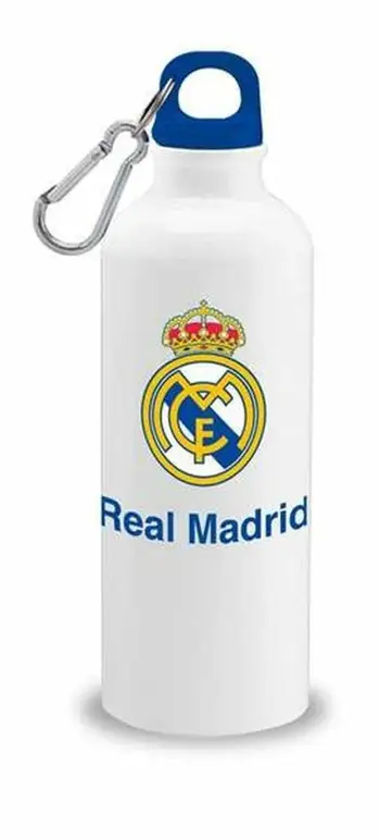 Shishe uji për fëmijë Real Madrid Kids Licensing, alumin, me kapëse karabiner, e bardhë