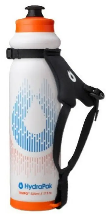 Shishe uji për vrapim HydraPak Tempo Pro, 525ml, me rrip dore, e bardhë