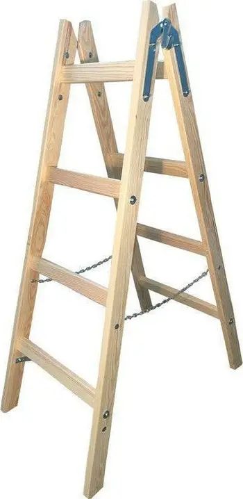 Shkallë druri Awtools 2x4 shkallë, kapacitet 150kg, dru pishe natyrale