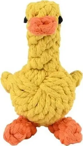 Lodër përtypëse për qen Pet Nova Duck, pambuk i qëndrueshëm, superdental, shumëngjyrëshe