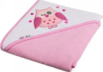 Peshqir me kapuç Akuku Bath Wrap, 80x80cm, për foshnje, rozë