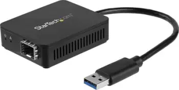 Adapter USB në fibër optike StarTech.com, USB 3.0 në SFP Gigabit, kompakt, i zi