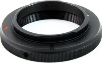 Adapter objektivi Pixco Canon EOS EF EF S në T2, duralumin, i zi