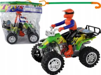 Lodër quad katër rrotësh off road, friksion, me dorezë shtytëse, shumëngjyrëshe