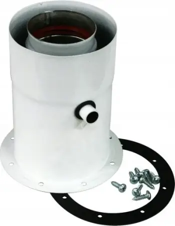 Adapter oxhaku Ferroli FKP 60/100, çelik inox, me stutçe matëse, i bardhë