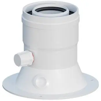 Adapter oxhaku Junkers Bosch RICOM 3012091CES, 80/125 në 60/100, i bardhë