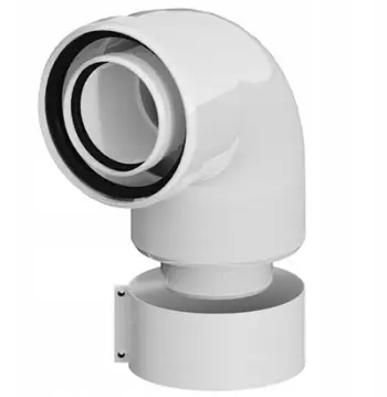 Adapter oxhaku RICOM CONNECT Flue 60/100, për kazan kondensimi, i bardhë