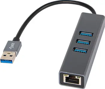 Adapter USB Blow K-06, 3x USB 3.0, RJ45 1000 Mbps, gri