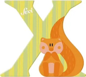 Lodër druri Giochi Toy Letter X, dekorative, shumëngjyrëshe