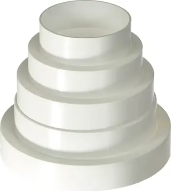 Adapter ventilimi universal, 3 4 5 6", reduktues dhe rritës, i bardhë
