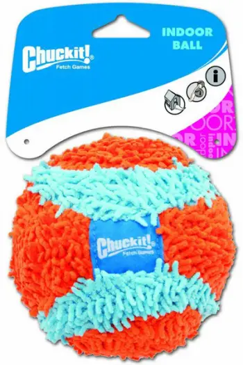 Lodër top qeni Chuckit Indoor Ball, i butë, për ambiente të brendshme, portokalli