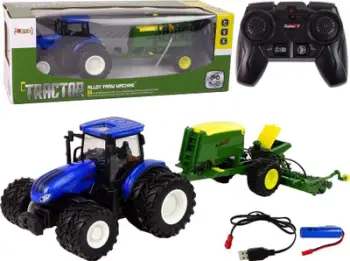 Lodër traktor me telekomandë Leantoys, R/C, 1:24, jeshile