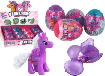 Lodër vezë magjike Unicorn Egg, 6 cm, ngjyra të ndryshme