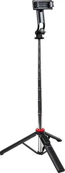 Shkop selfie tripod 3IN1, 130 cm, me telekomandë Bluetooth, i zi