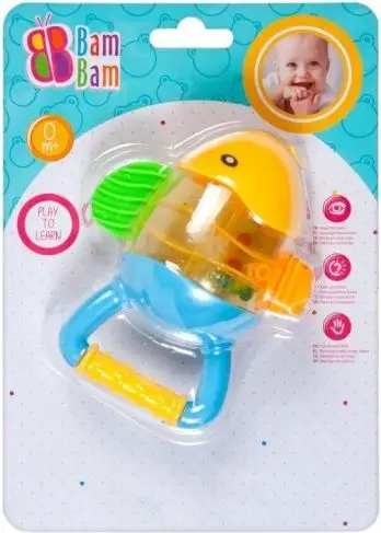 Lodër tringëlluese BamBam Rattle Fish BBN5100, për foshnje 0m+, shumëngjyrëshe