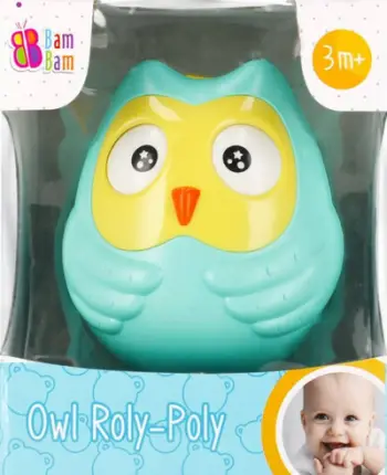 Lodra tumbler BamBam Owl, për foshnje 3m+, shumëngjyrëshe