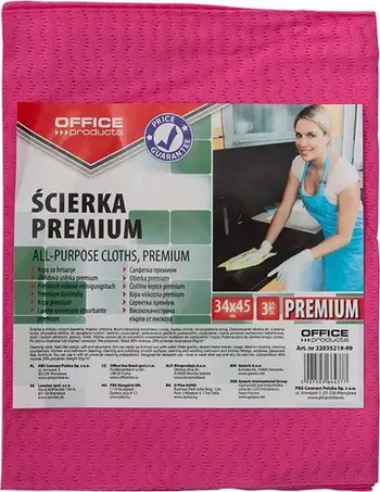 Peshqir pastrimi Office Products Premium, viskozë 80, 34x45cm, set 3 copë, shumëngjyrësh