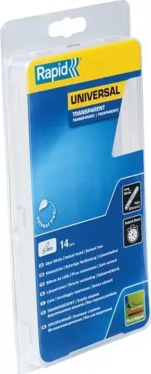 Shkop ngjitësi Rapid Glue Stick Ø12, set 14 copë, transparent