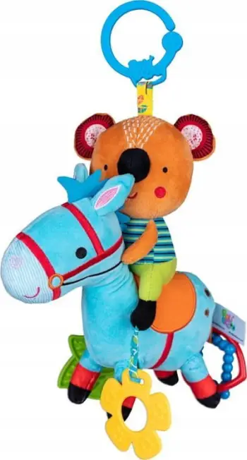 Lodër varëse muzikore Balibazoo Horse, me tinguj, për foshnje, blu