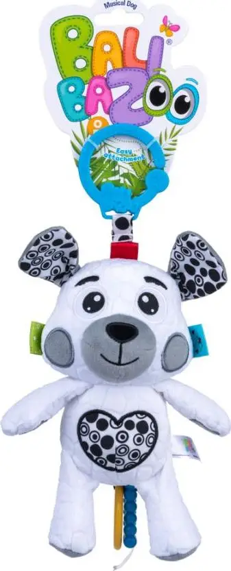 Lodra varëse muzikore Dumel Hanging Dog, kuti muzikore, me rruazë për dhëmbë, shumëngjyrëshe