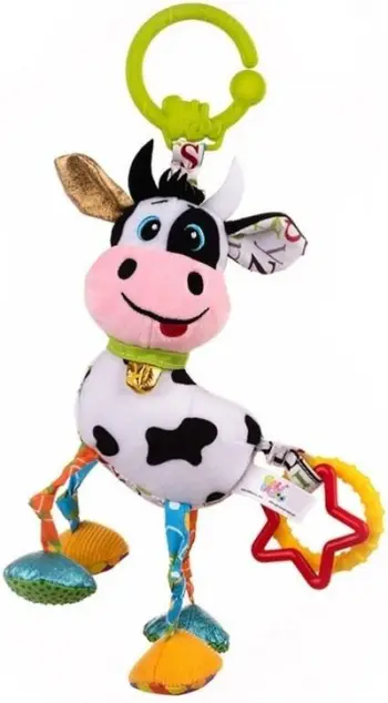 Lodër varëse për karrocë Nip Cow Caesar, formë lope, për foshnja, shumëngjyrëshe