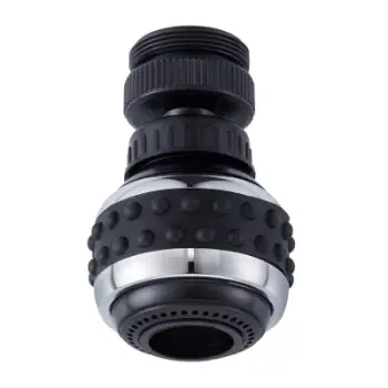 Aerator rrobineti Ecolands Adjustable Aerator F22 M24, Ø38mm, dy rryma uji, krom me të zeza