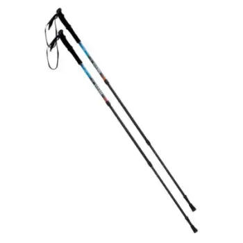 Shkopinj trekking ELBRUS Pokara, alumini 7075, 62-135 cm, blu portokalli