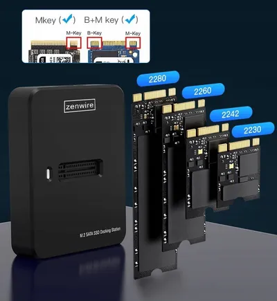 Adaptues për SSD M.2 NVMe SATA, USB C, 10Gbps, i zi - 2