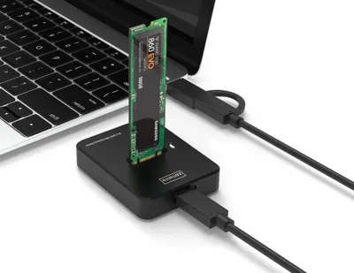 Adaptues për SSD M.2 NVMe SATA, USB C, 10Gbps, i zi - 4