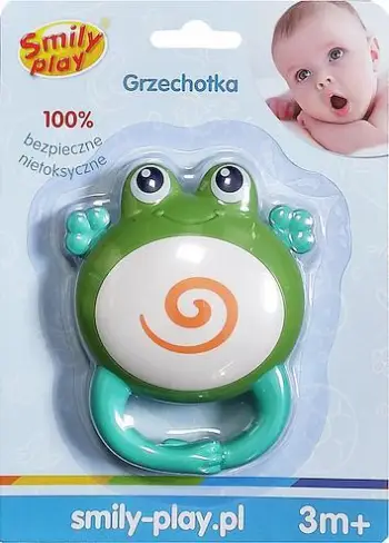 Lodra gringëruese Smily Play Rattle Frog SP83830 AN01, për foshnja, shumëngjyrëshe