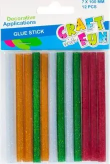 Shkopinj ngjitës me shkëlqim Craft with Fun, 7 mm, set 12 copë, shumëngjyrëshe