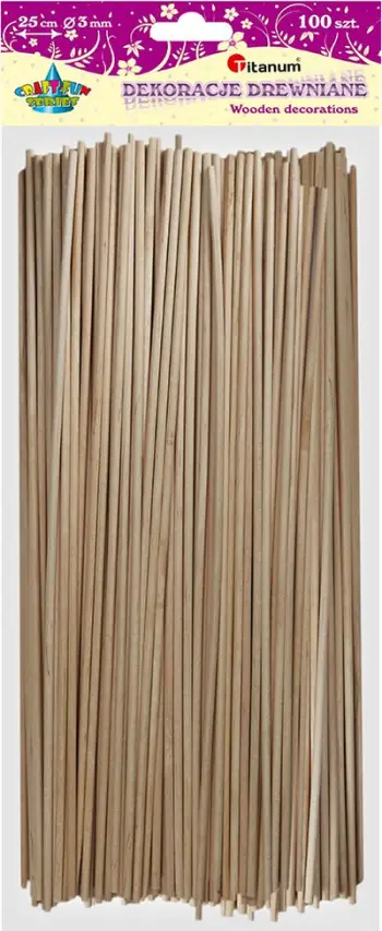 Shkopinj druri Titanum, 3mm, 250mm, set 100 copë