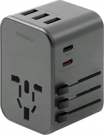 Adaptues udhëtimi Energea Travelworld, 3xUSB 2xUSB C, PD PPS QC 3.0, 35.5W, i zi