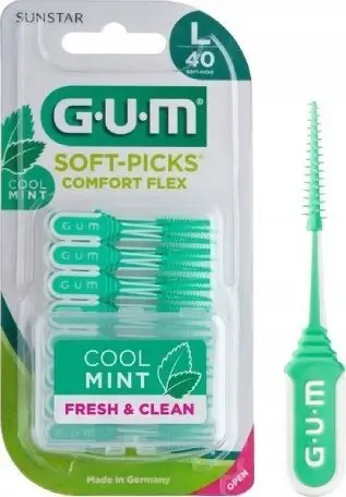 Shkopinj interdentalë Gum Soft-Picks Comfort Flex Mint Large, 40 copë, mente