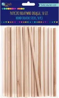 Shkopinj kreativë druri Dalprint Creative Sticks Round Natural, 50 copë, natyral