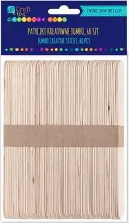 Shkopinj kreativë jumbo Dp Craft Creative Sticks, set 60 copë, natyralë