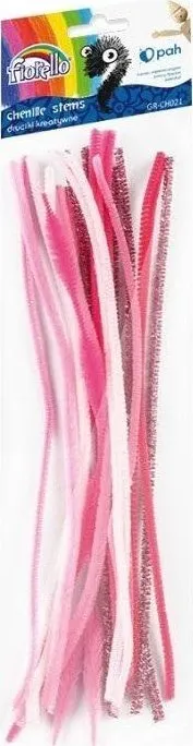Shkopinj kreativë Fiorello chenille, 20 copë, 30 cm, rozë - 1