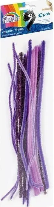 Shkopinj kreativë chenille Fiorello, 20 copë, 30 cm, vjollcë